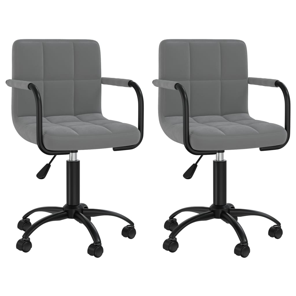 Eetkamerstoelen Draaibaar 2 St Fluweel Donkergrijs
