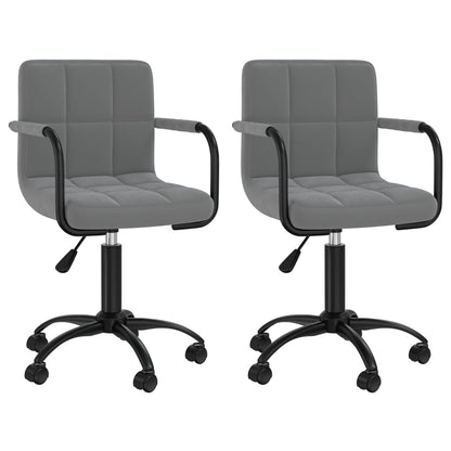 Eetkamerstoelen Draaibaar 2 St Fluweel Donkergrijs