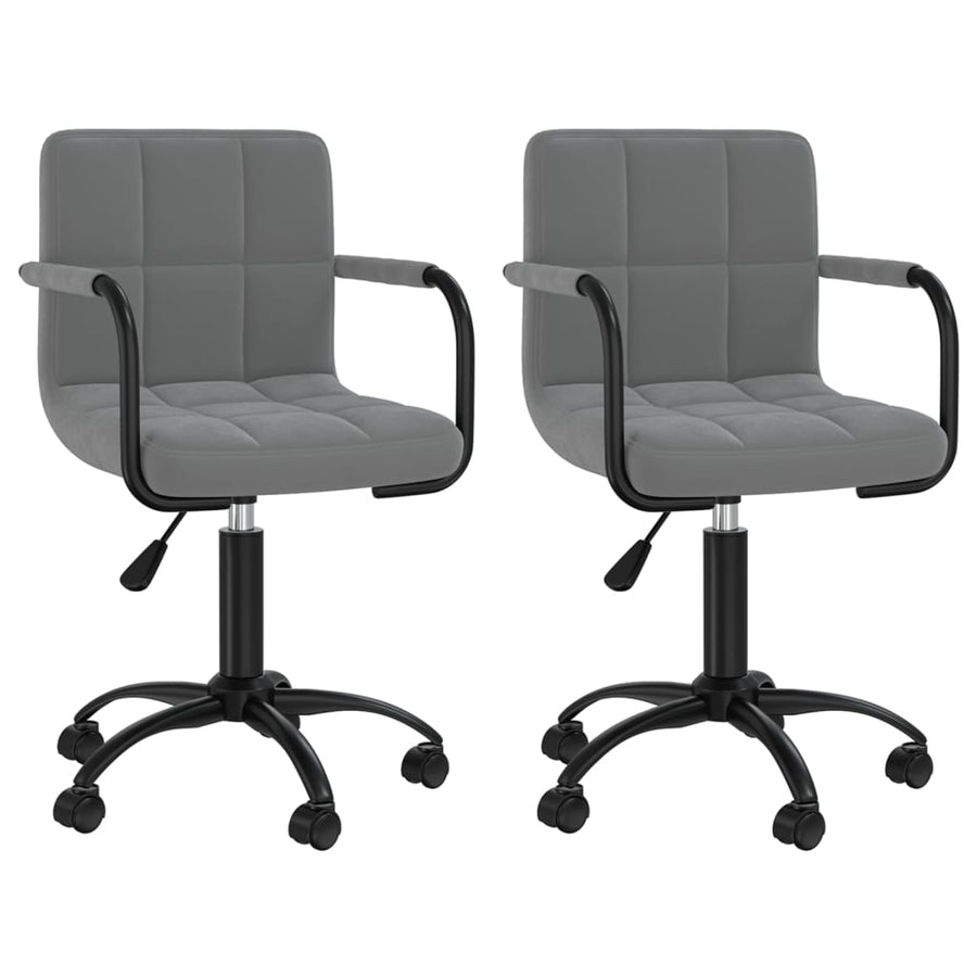 Eetkamerstoelen Draaibaar 2 St Fluweel Donkergrijs