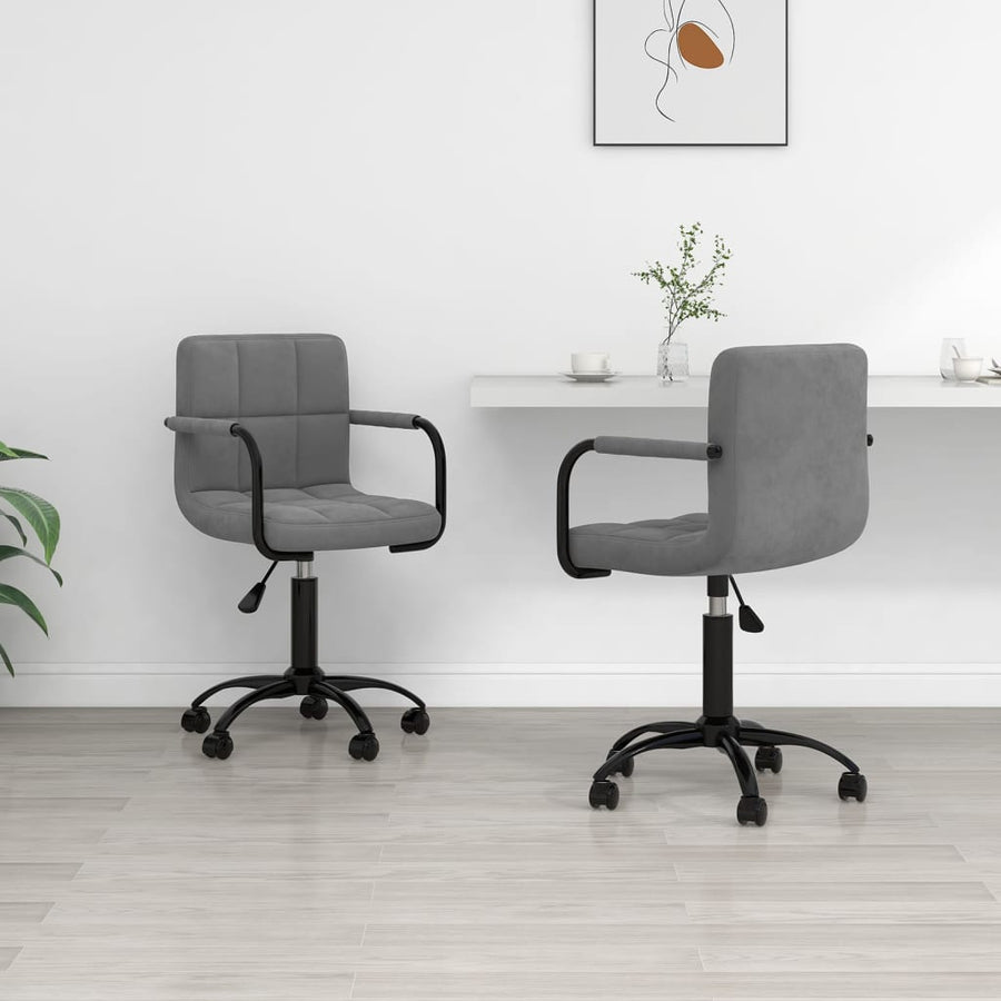 Eetkamerstoelen Draaibaar 2 St Fluweel Donkergrijs