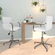 Eetkamerstoelen draaibaar 2 st kunstleer wit 48x47x74.5-88.5 cm