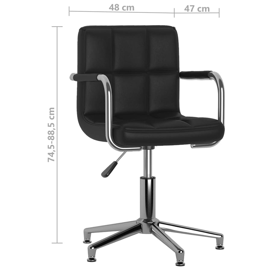 Eetkamerstoelen Draaibaar 2 St Kunstleer Zwart