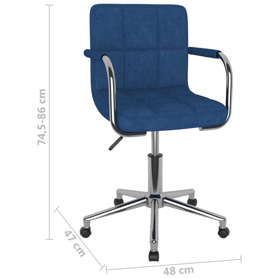 Kantoorstoel draaibaar stof blauw