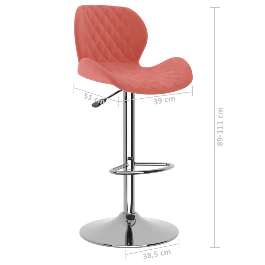 Barkrukken 2 St Fluweel Roze