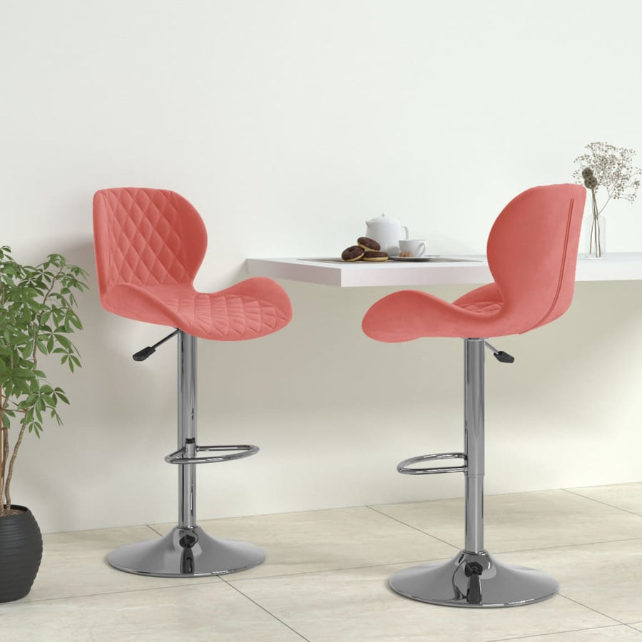 Barkrukken 2 St Fluweel Roze
