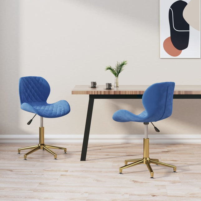 Eetkamerstoelen draaibaar 2 st fluweel blauw Blauw