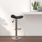Bar stool chromed steel and black faux leather