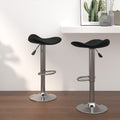 Bar stool 2 pcs chrome-plated steel and artificial leather black