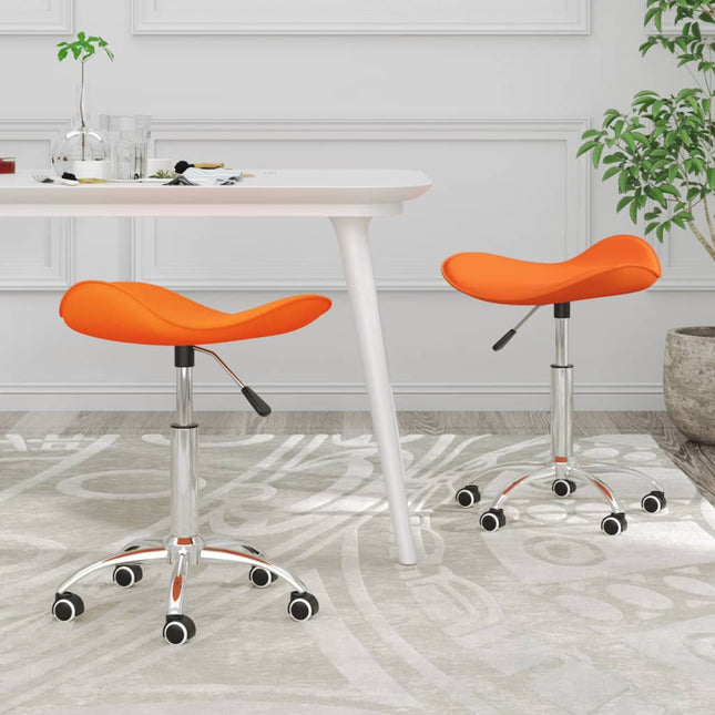 Eetkamerstoelen Draaibaar Kunstleer Oranje 2 orange