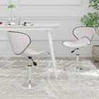 Eetkamerstoelen 2 stuks kunstleer wit 45,5x45x(61-76) cm