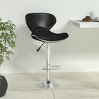 Barkruk kunstleer zwart 80-101 cm