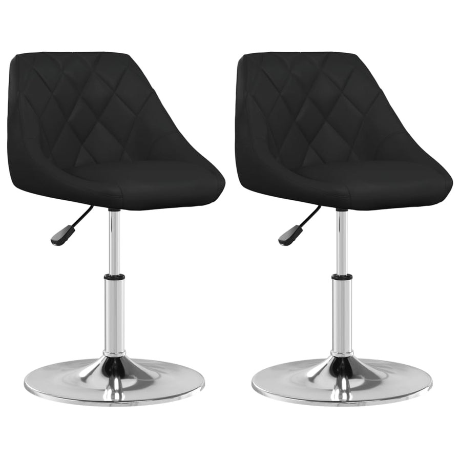 Eetkamerstoelen 2 st kunstleer zwart 2