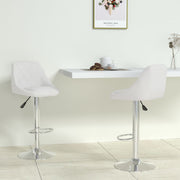 Bar stools 2 pcs faux leather white
