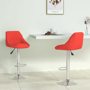 Bar stools 2 pc artificial leather red