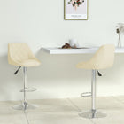 Bar stools 2 pcs faux leather cream