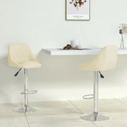 Bar stools 2 pcs faux leather cream