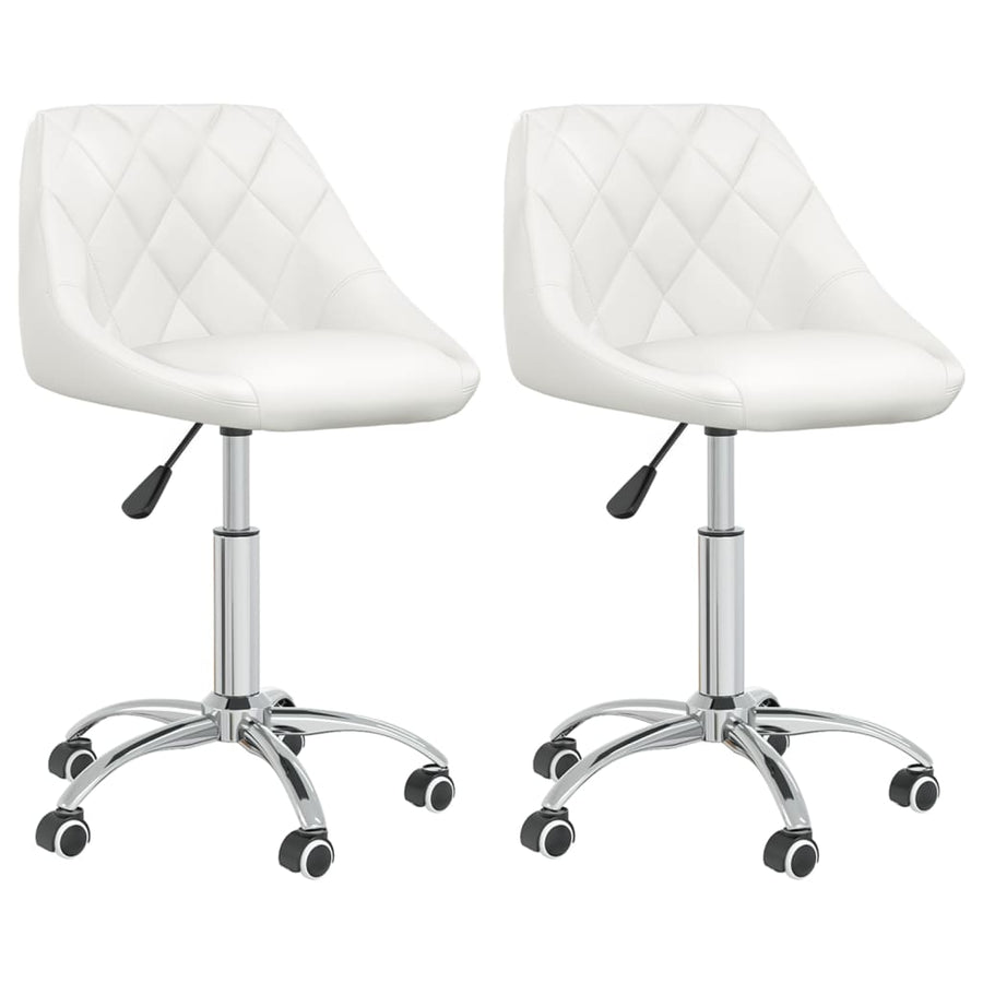 Eetkamerstoelen Draaibaar Kunstleer 2 Wit