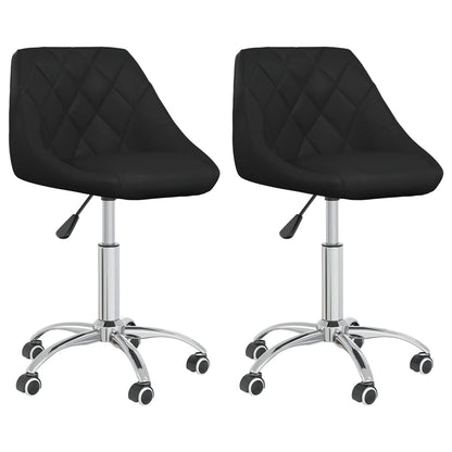Eetkamerstoelen Draaibaar Kunstleer 2 Zwart
