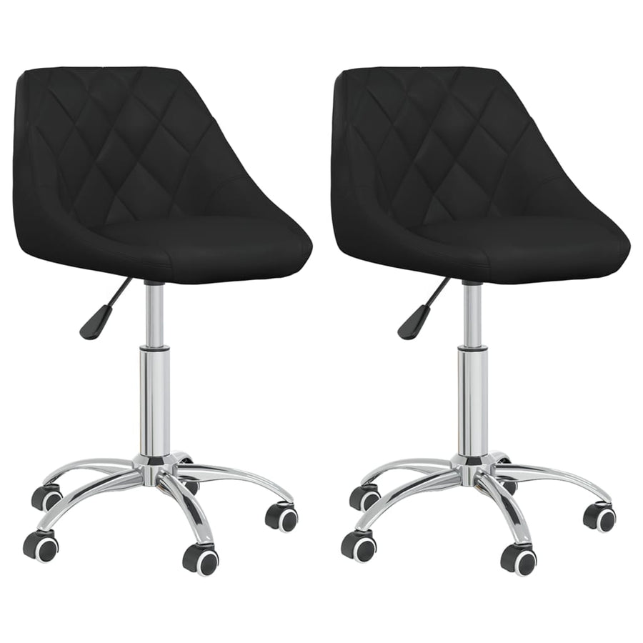 Eetkamerstoelen Draaibaar Kunstleer 2 Zwart