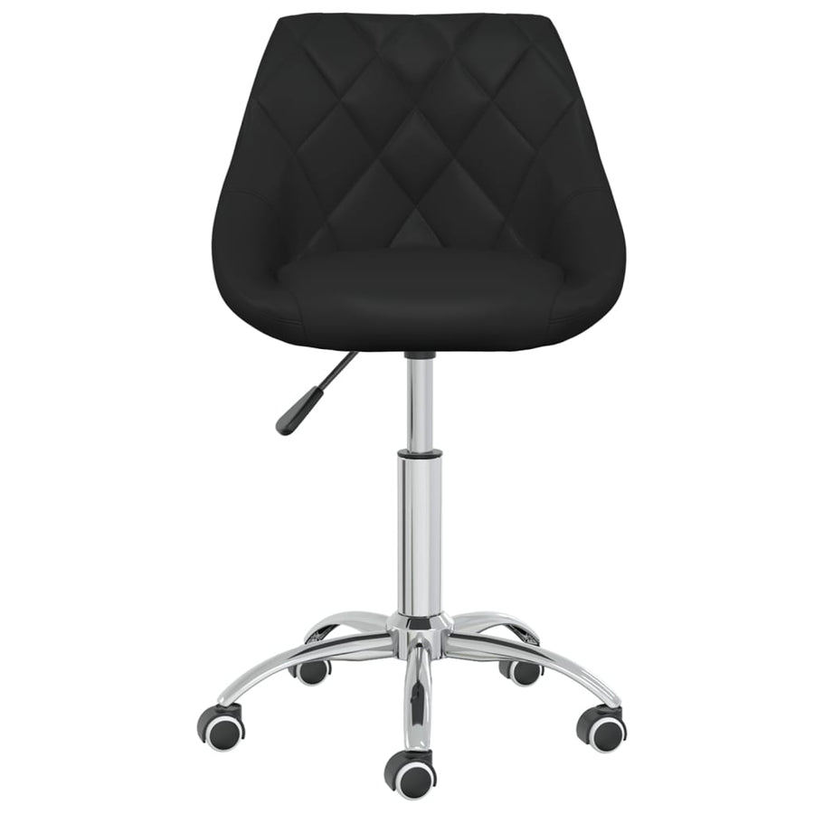 Eetkamerstoelen Draaibaar Kunstleer 2 Zwart
