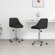 Eetkamerstoelen draaibaar 2 st kunstleer zwart 46x44x(67,5-79) cm
