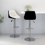 Barkrukken 2 st kunstleer wit zwart 82-103 cm