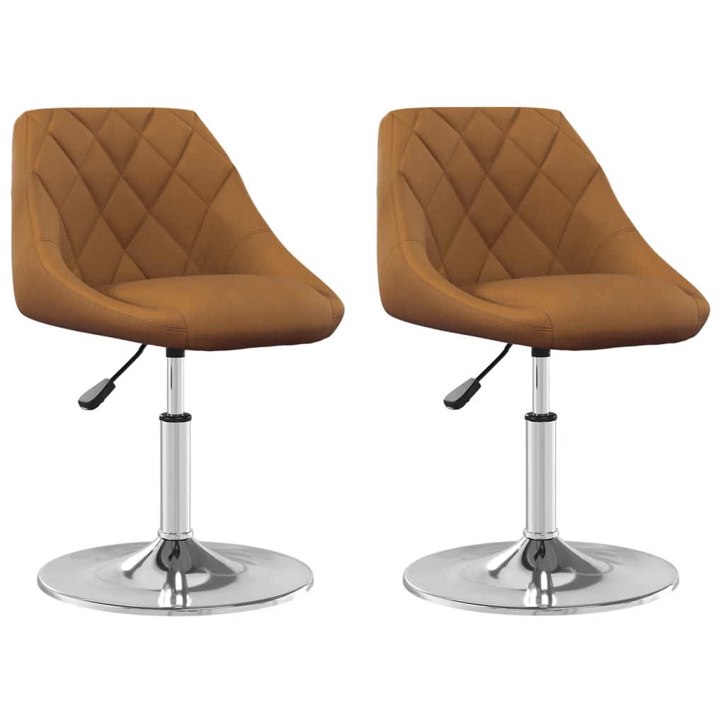 Eetkamerstoelen Draaibaar 2 St Fluweel Bruin