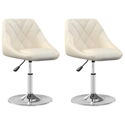 Eetkamerstoelen draaibaar 2 st fluweel crèmekleurig
