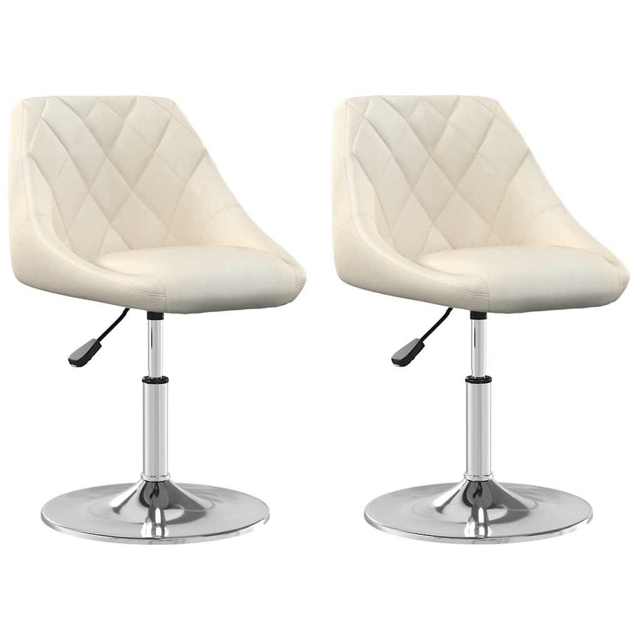 Eetkamerstoelen draaibaar 2 st fluweel crèmekleurig