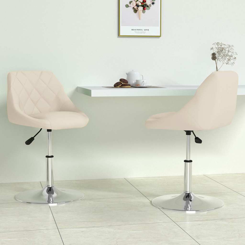 Eetkamerstoelen draaibaar 2 st fluweel crèmekleurig