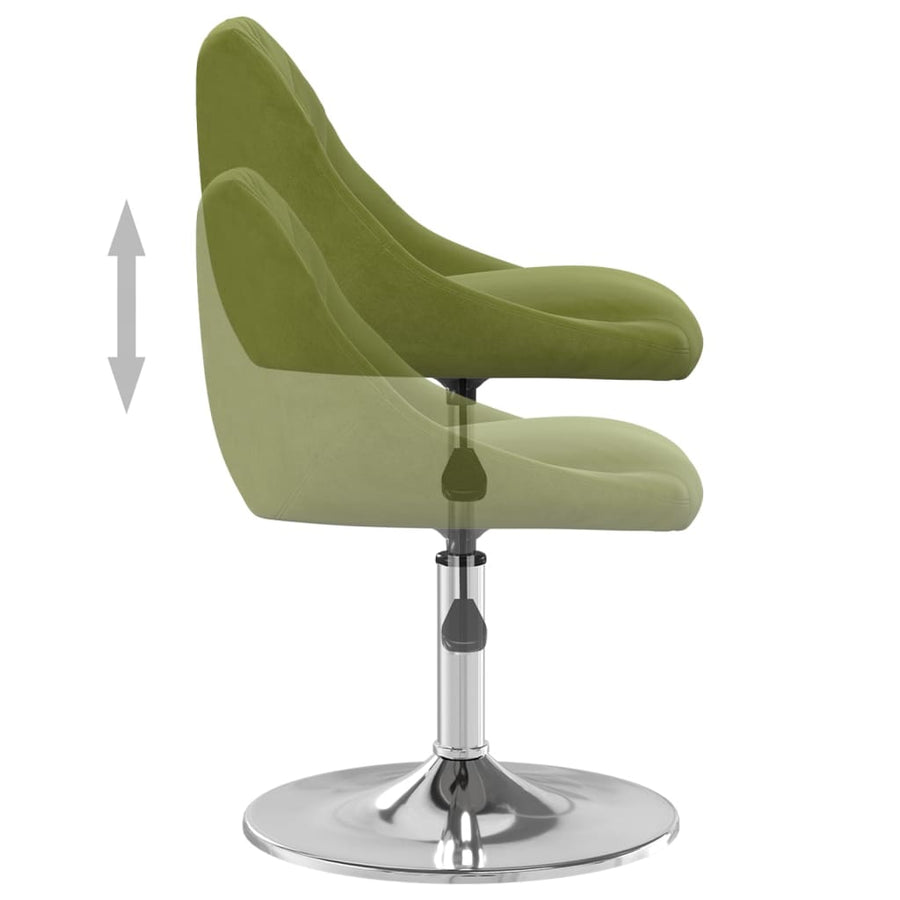 Eetkamerstoelen Draaibaar 2 St Fluweel Lichtgroen 2