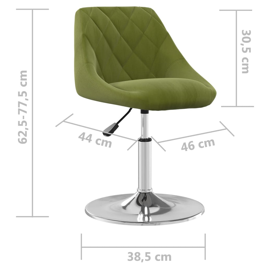 Eetkamerstoelen Draaibaar 2 St Fluweel Lichtgroen 2
