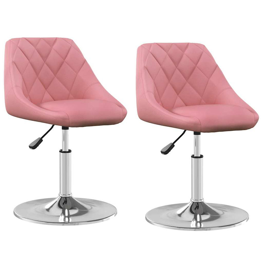 Eetkamerstoelen draaibaar 2 st fluweel roze