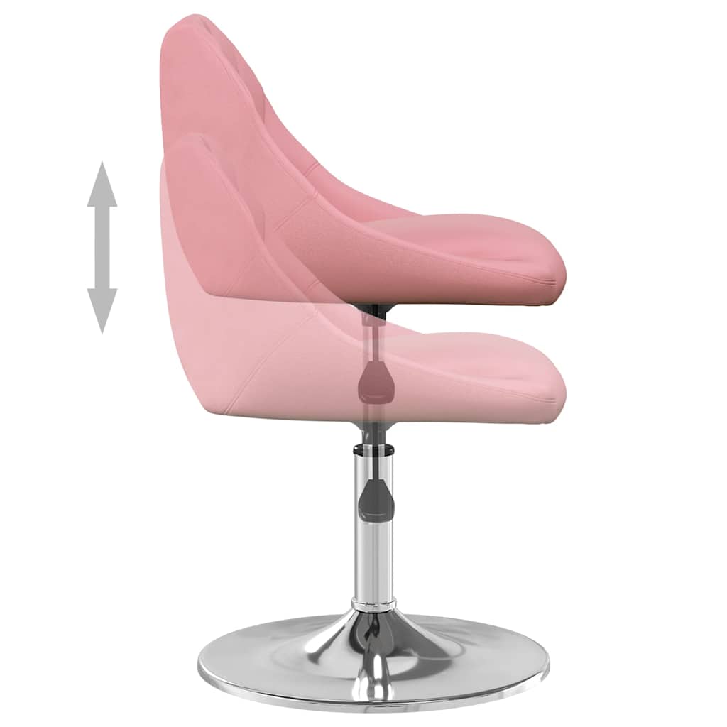 Eetkamerstoelen draaibaar 2 st fluweel roze