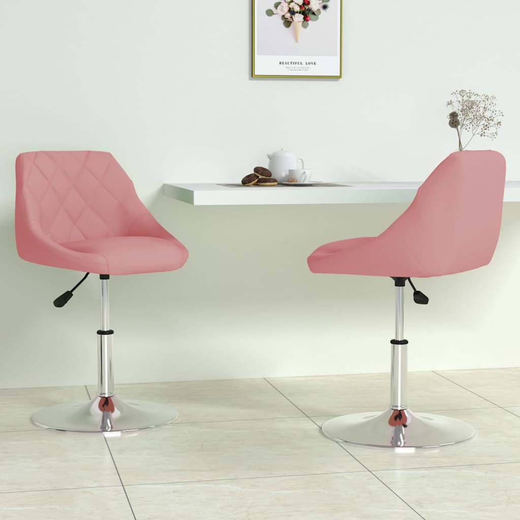 Eetkamerstoelen draaibaar 2 st fluweel roze