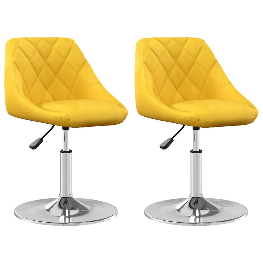 Eetkamerstoelen draaibaar 2 st fluweel mosterdgeel