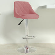 Barkruk fluweel roze 46x44x(82-103) cm