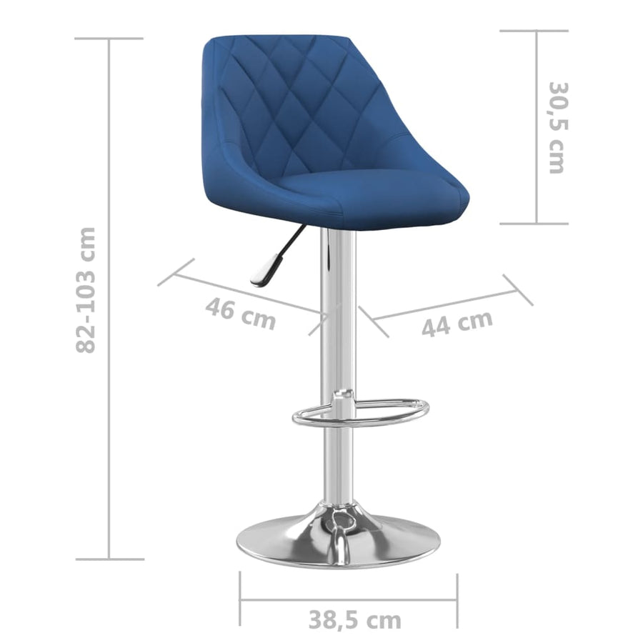Barkrukken Fluweel 2 Blauw