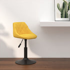 Barkruk fluweel mosterdgeel 46x44x(62.5-77.5) cm