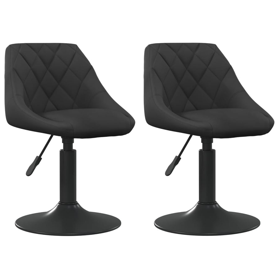 Eetkamerstoelen Draaibaar Fluweel 2 Zwart