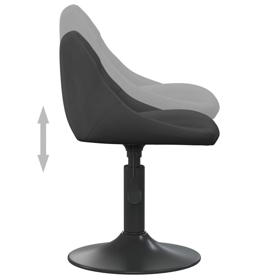 Eetkamerstoelen Draaibaar Fluweel 2 Zwart