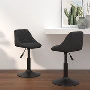 Eetkamerstoelen draaibaar fluweel zwart 46x44x(62,5-77,5)cm