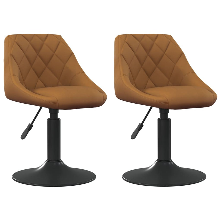 Eetkamerstoelen Draaibaar 2 St Fluweel Bruin