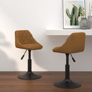 Eetkamerstoelen 2 stuks 46x44x(62,5-77,5) cm bruin fluweel
