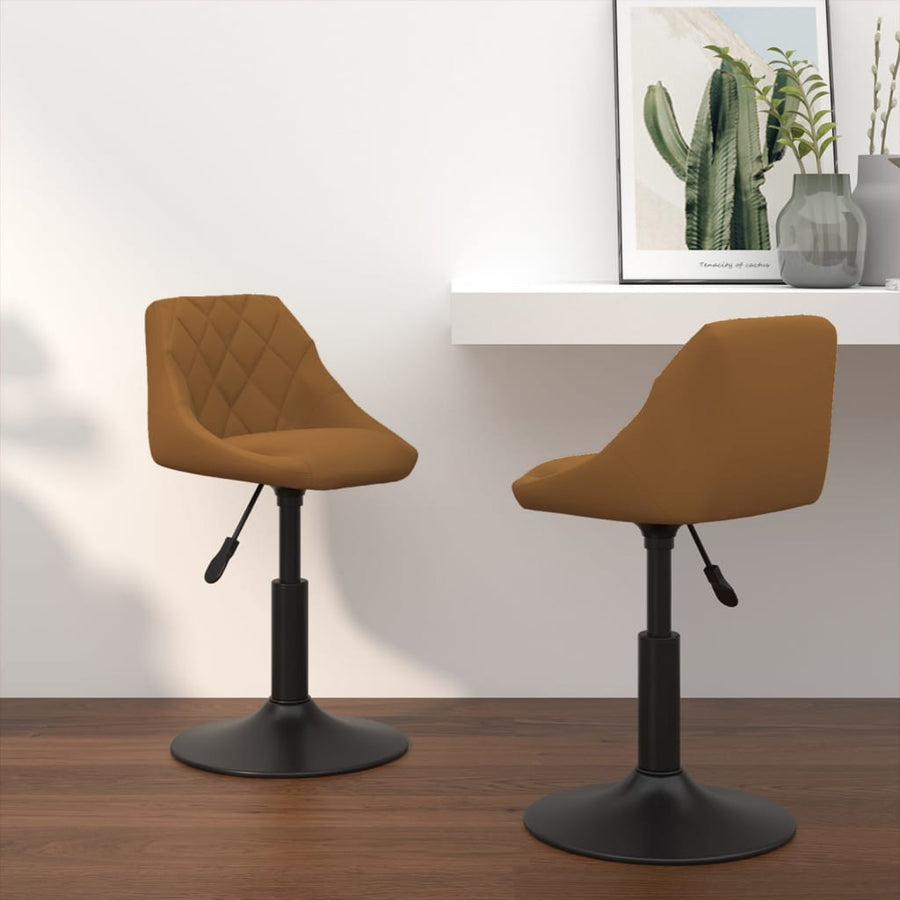Eetkamerstoelen Draaibaar 2 St Fluweel Bruin