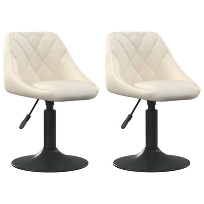 Eetkamerstoelen draaibaar 2 st fluweel crèmekleurig