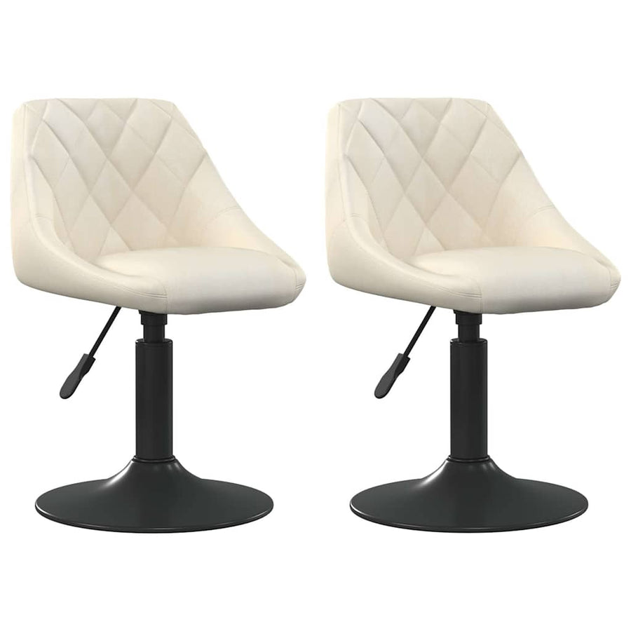 Eetkamerstoelen draaibaar 2 st fluweel crèmekleurig