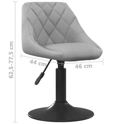 Eetkamerstoelen Draaibaar Fluweel 2 Lichtgrijs