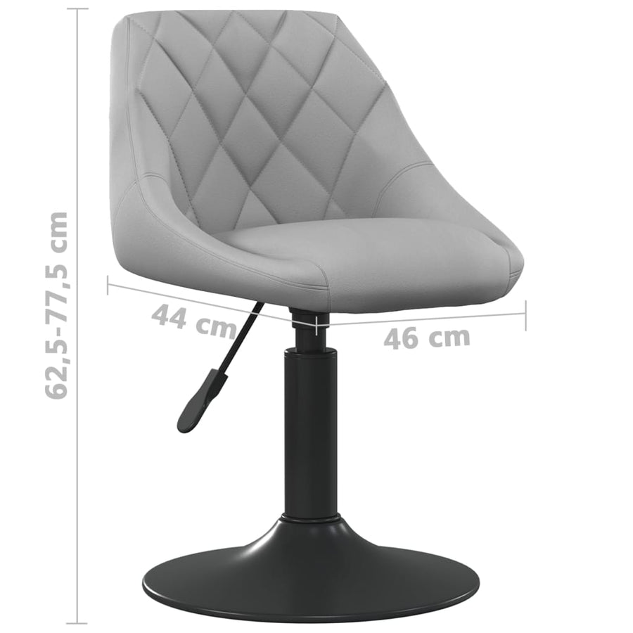 Eetkamerstoelen Draaibaar Fluweel 2 Lichtgrijs