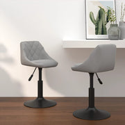 Eetkamerstoelen draaibaar fluweel lichtgrijs 2 stuks